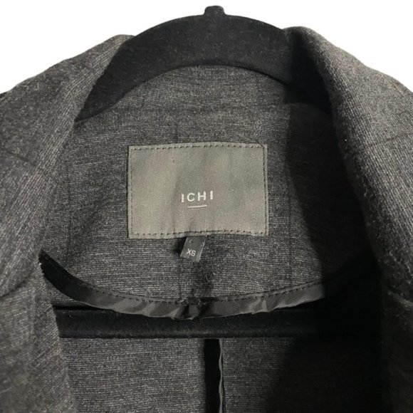Ichi Women's Charcoal Gray Single Breasted Notch Lapel Blazer Sz XS - Picture 5 of 9